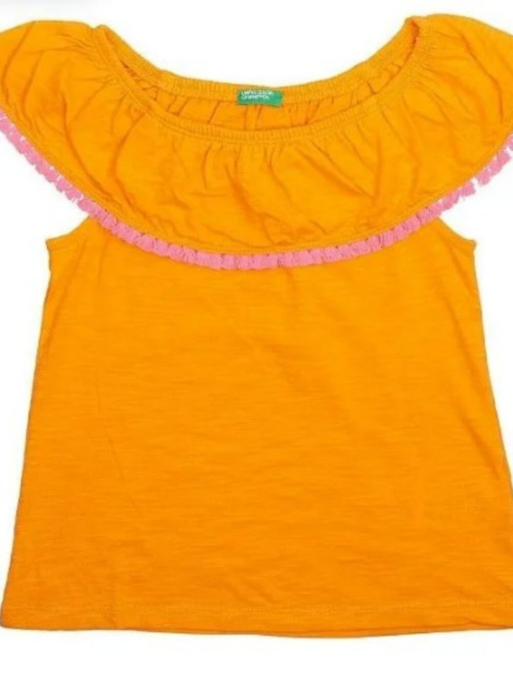 ✨ United Colors of Benetton Marigold Off-the-Shoulder Fringe Top ✨